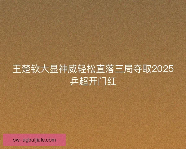 王楚钦大显神威轻松直落三局夺取2025乒超开门红