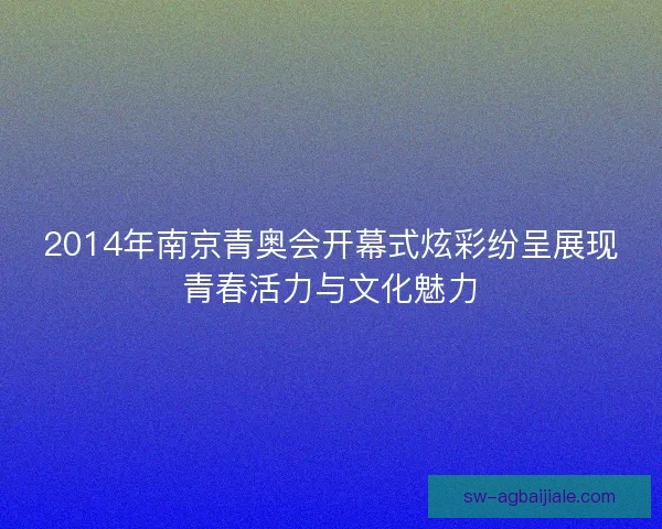 2014年南京青奥会开幕式炫彩纷呈展现青春活力与文化魅力
